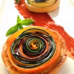 Tarte spirale aux légumes - Une tarte gourmande et esthétique à servir en entrée ou en plat, accompagnée d'une salade verte.