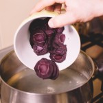 Salade de rougets - Les carottes violettes, contiennent plus de bêta-carotènes que les autres variétés. (Photo : Elodie Davis).