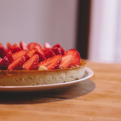 Tarte aux fraises - Le dessert incontournable de l' été : la tarte aux fraises ! (Photo : Elodie Davis).